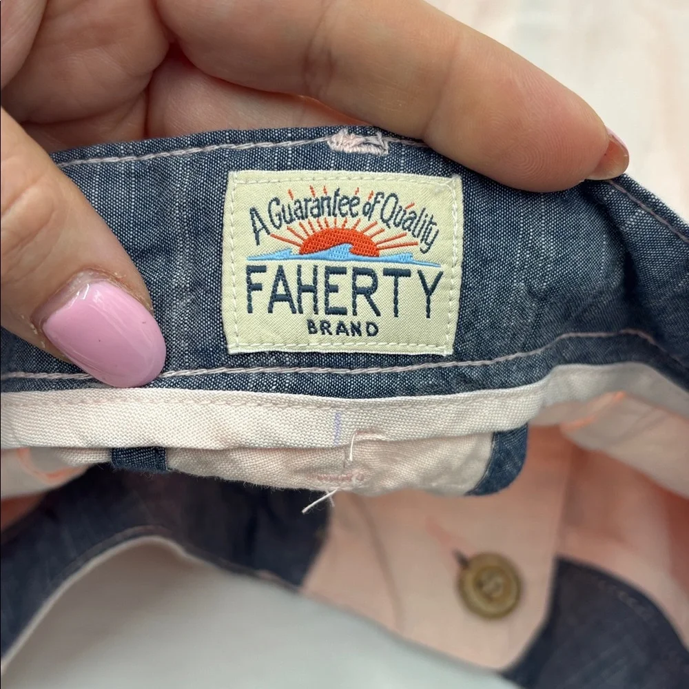 Faherty Malibu Cotton and Linen Blend Chino Shorts